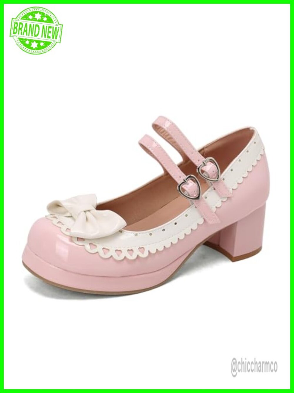 PU Chunky Heel Mary Janes with Bow Kawaii Cute Platform Pumps Cosplay Shoes